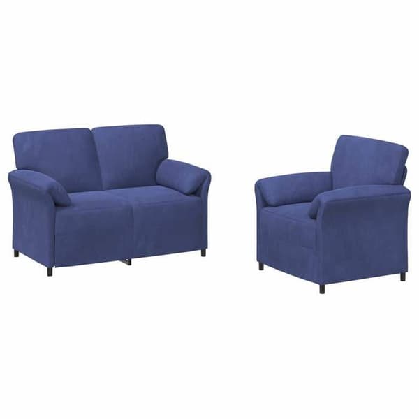 Maison Exclusive - Sæt af 2 Sofaer Blå Politivelour