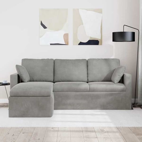 Maison Exclusive - Lys grå sofa 198 x 134 x 80 cm velour