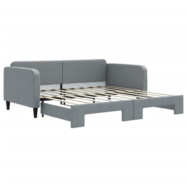 Maison Exclusive - Sovesofa med udtræksseng lys grå 100x190 cm stof