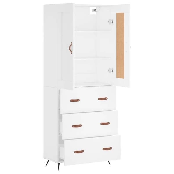 Maison Exclusive - Buffé hög Vit 69,5x34x180 cm Ingenjörsträ