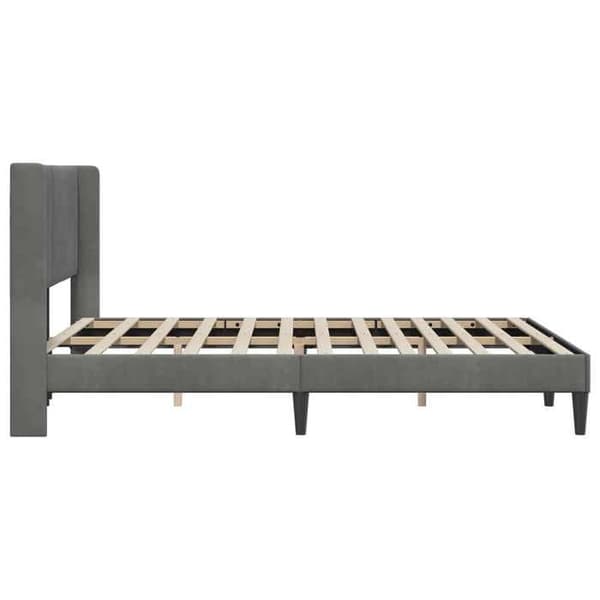 Sänkykehys - MAISON EXCLUSIVE - Maison Exclusive - 137 x 190 cm - Tummanharmaa - Samettipääty Mörkgrå