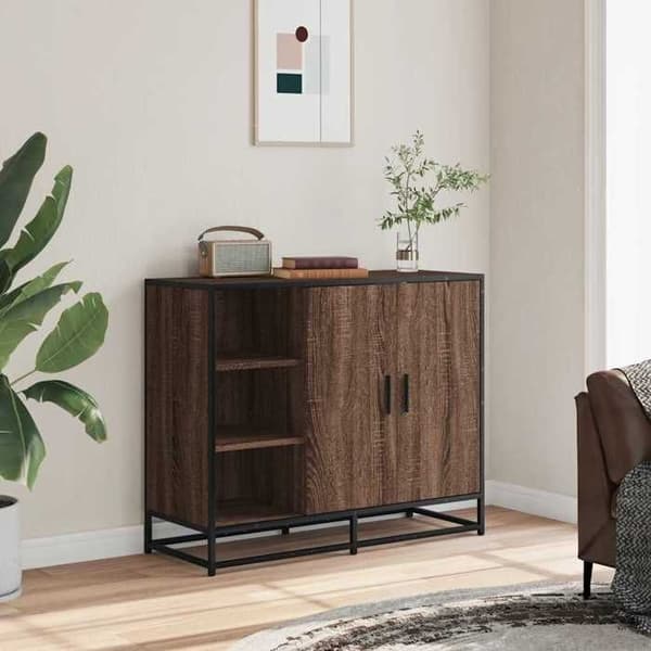 Maison Exclusive - Buffé ek brun 92x35x76 cm Ingenjörsträ