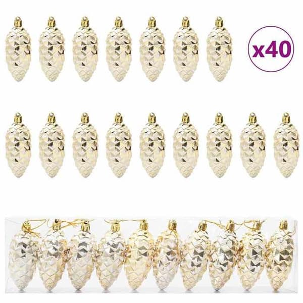Maison Exclusive - Julefyrrekogle Bold 40 stk Doré 4 x 9 cm Plastik