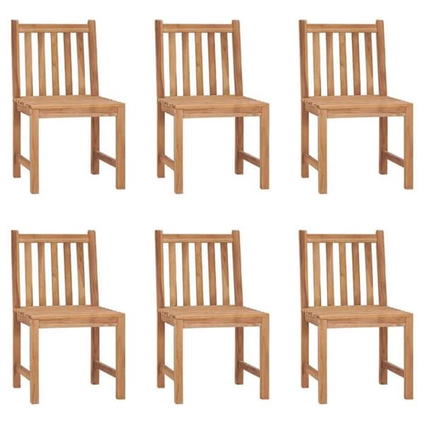 Maison Exclusive - Trädgårdsstolar set om 6 med kuddar i massivt teakträ grön (kudde)