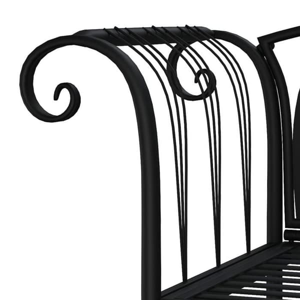 Maison Exclusive - Bænk til haven 2 pladser 128 cm Sort Stål