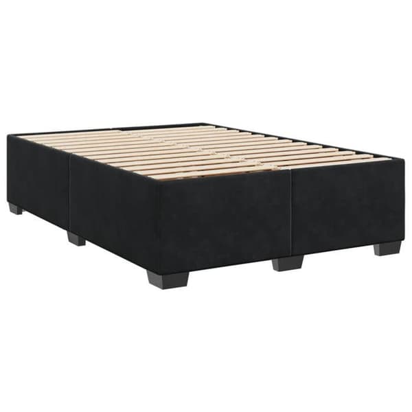 Maison Exclusive - Sängyn lattiaraami ja patja Musta 140x190 cm Sametti