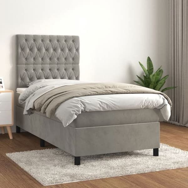 Maison Exclusive - Sängyn lamellipohja ja Harmaa 80x200 cm Sametti