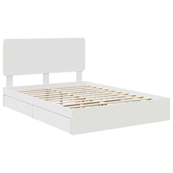 Maison Exclusive - Justerbar Förvaringssäng Vit 140 x 190 cm Ingenjörsträ