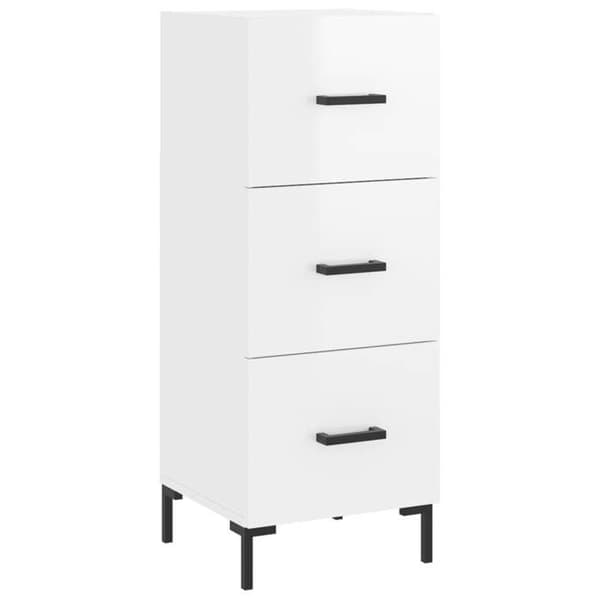Maison Exclusive - Buffé Vit glänsande 34,5x34x90 cm Ingenjörsträ