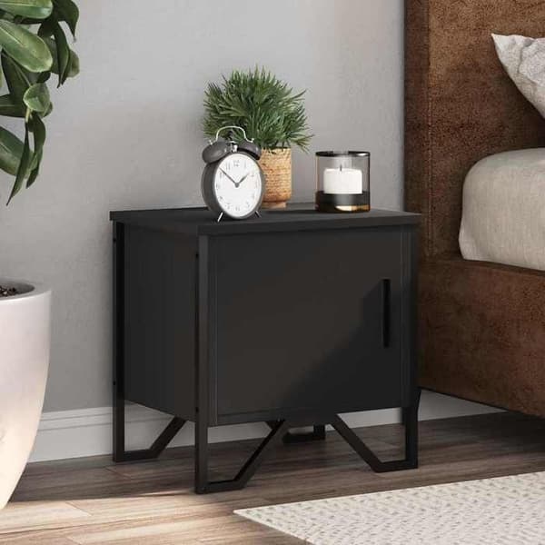 Nattabeller - EKSKLUSIV HUS - 2 dele - Sort - Spånplader - 2 skuffer - 40x30x40 cm Svart