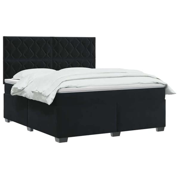 Maison Exclusive - Boxspring-sänky mustalla patjalla 140 x 200 cm sametti Svart