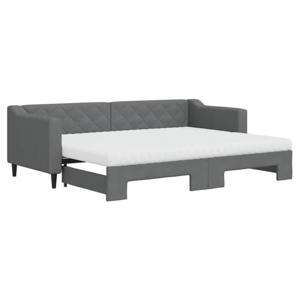 Sengestel med madras - EKSKLUSIV HUS - Dagbed - Mørkegrå 80x200 - 2 skummadrasser - Lamelseng Mörkgrå