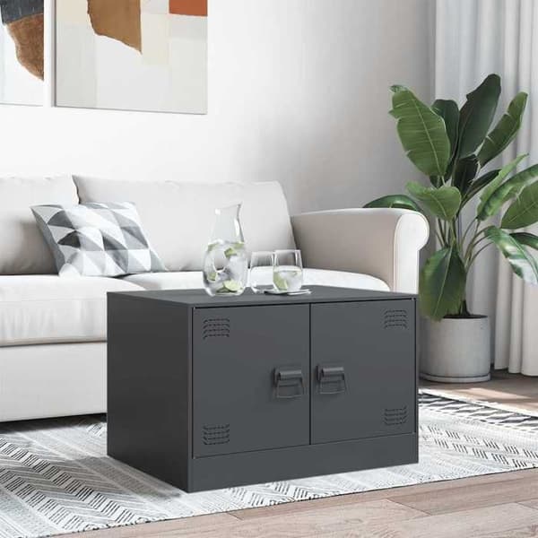 Maison Exclusive - Kaffe bord antracit 67x50x44 cm stål