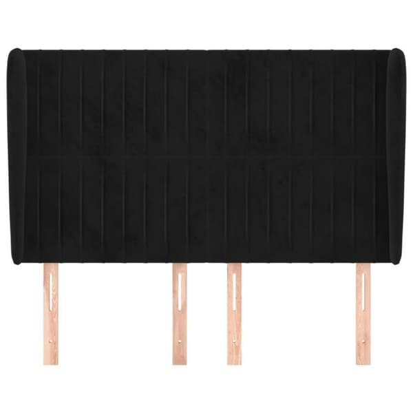 Maison Exclusive - Päätylevy korvilla Musta 147x23x118/128 cm Sametti Svart