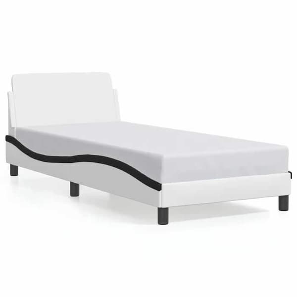 Maison Exclusive - Dover sengestel hvid og sort 90x200 cm kunstlæder Vit