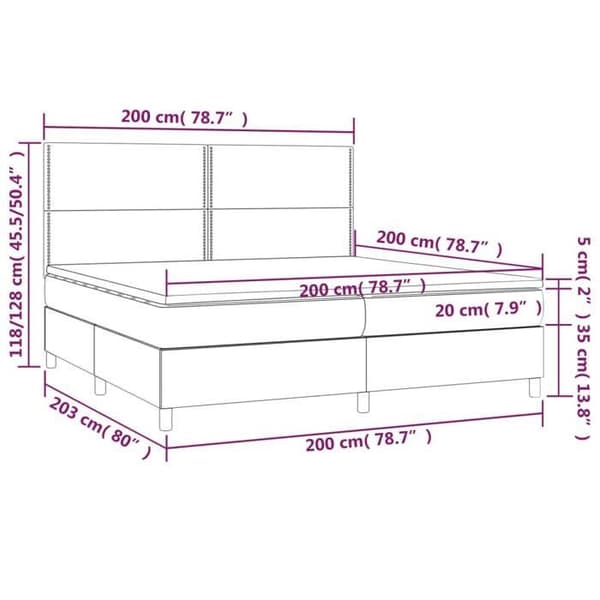 Maison Exclusive - Sänkylaatikko ja harmaa samettimatrassi 200x200cm