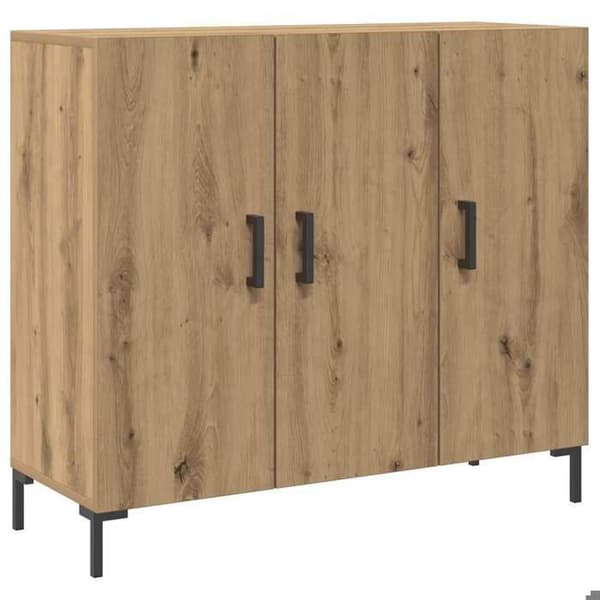 Maison Exclusive - Buffé i ek, hantverk 90x34x80 cm, ingenjörsträ.