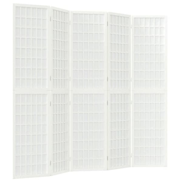 Maison Exclusive - Fällbar avskiljande vägg 5 paneler 200x170 cm Vit
