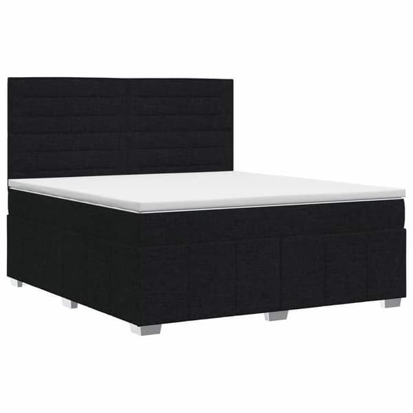 Maison Exclusive - Boxspring seng med madras Sort 140 x 190 cm Stof