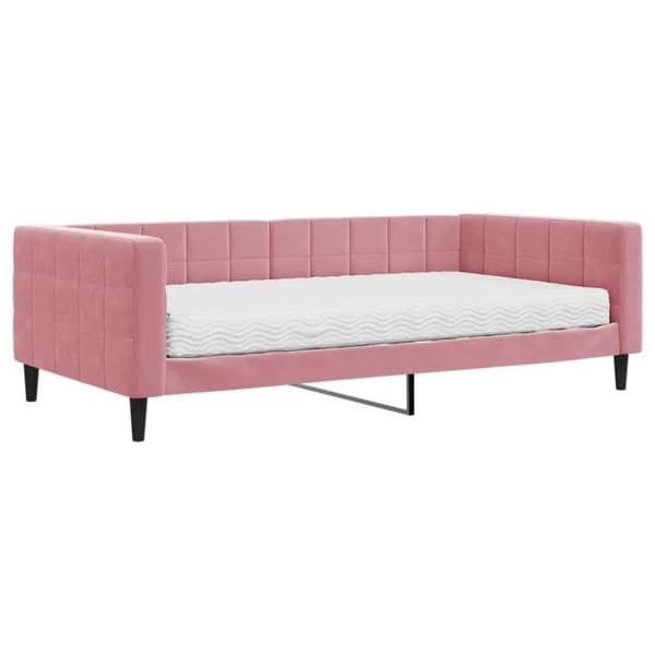 Maison Exclusive - Dagbädd med rosa madrass 100x200 cm sammet Ros