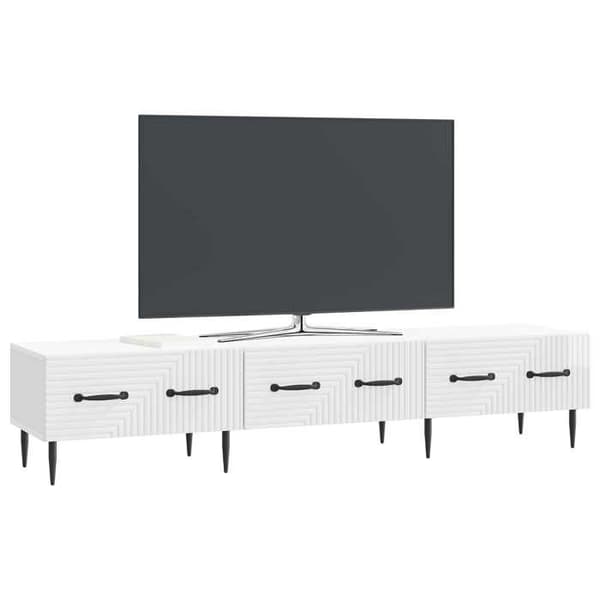 Maison Exclusive - TV-möbel Vit glans 147 x 34,5 x 30 cm Ingenjörsträ