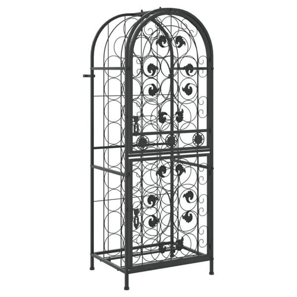 Flaskskåp - EXKLUSIV HEM - 41 flaskor - Svart - Låsbar - 45x36x120 cm Svart