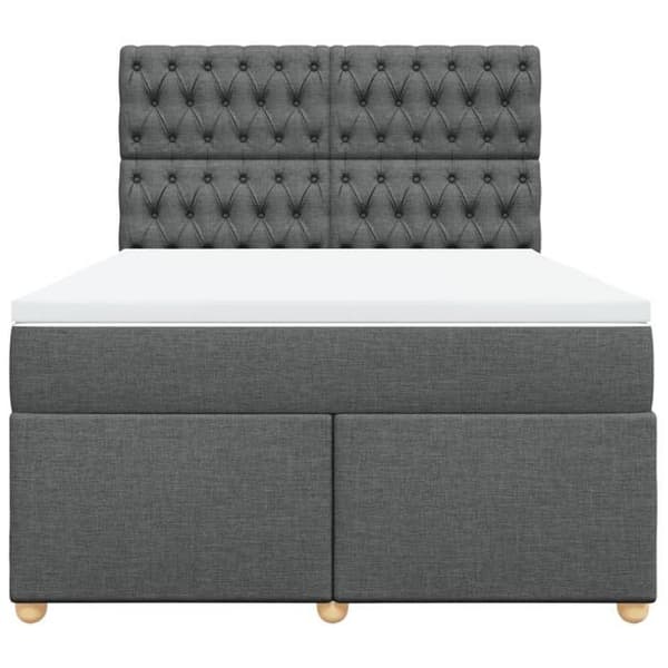 Maison Exclusive - Sengebunde med madras Mørkegrå 140x200cm Stof