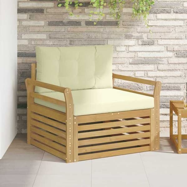 Ute-soffa - EXKLUSIV HEM - Modulsoffa - Massivt akacia - Lackad yta - Vit Vit