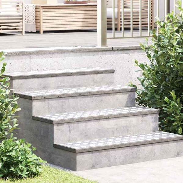 Maison Exclusive - Nez de marche 2 pc 100 x 25 cm Silver Aluminium Rektangulär
