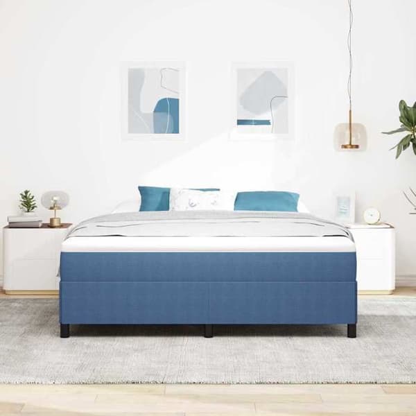 Maison Exclusive - Blå lamel-seng 180 x 200 cm i fløjl