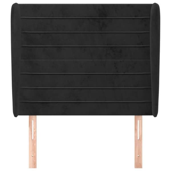 Maison Exclusive - Päätylevy korvilla Musta 83x23x118/128 cm Sametti