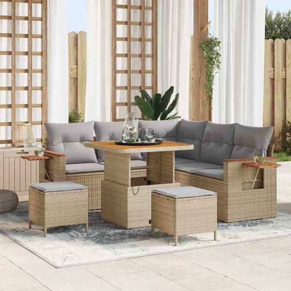 Maison Exclusive - 9-delars trädgårdsoff-set 8-sits
