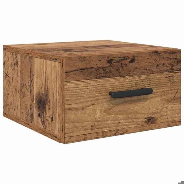 Väggmonterad sängbord - EXKLUSIV HEM - 2 delar 35×35×20 cm - Träpaneler - Väggmontering - Brun