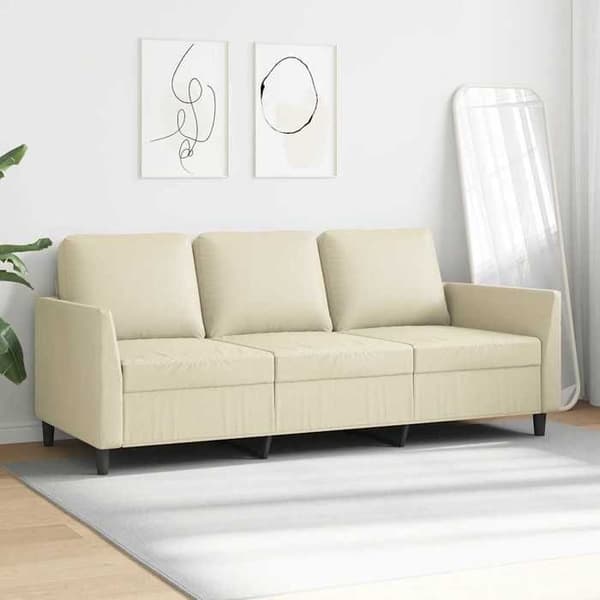 Maison Exclusive - 3-personers sofa Creme 180 cm Syntetisk læder