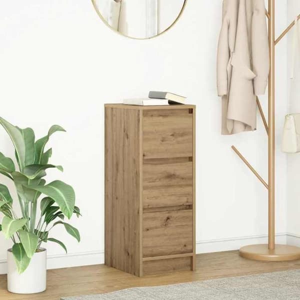 Maison Exclusive - Buffet i håndlavet egetræ 29,5x34x76 cm i ingeniørtræ