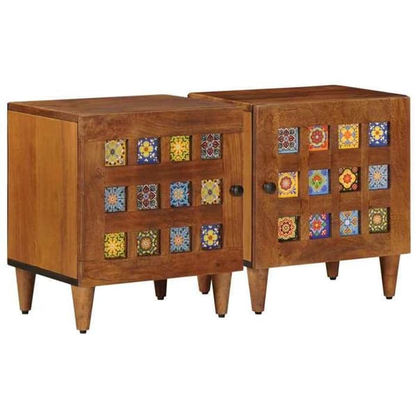 Maison Exclusive - Natbord 2 stk Brun 40 x 33 x 46 cm