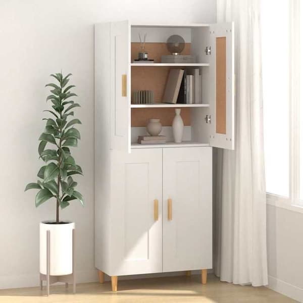 Maison Exclusive - Buffé Vit 69,5x34x90 cm Ingenjörsträ