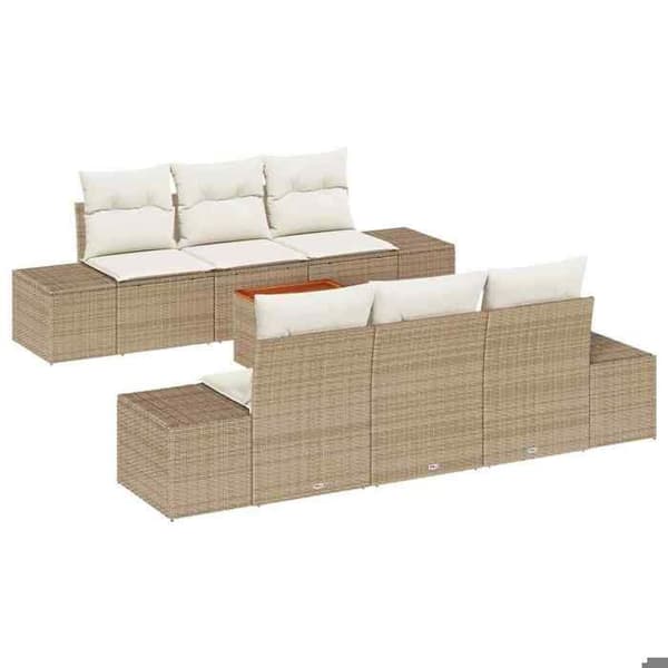 Maison Exclusive - 7-delt have-sofa sæt i beige og creme polyrotin