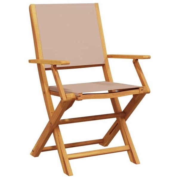 Maison Exclusive - Fällbara stolar 6 stycken, taupe tyg och massivt trä Mol