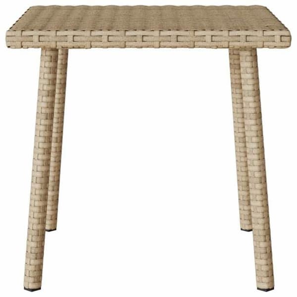Trädgårdssoffbord - EXKLUSIV HEM - 40x40x37 cm - Beige - Flätad resin (polyrotin) - Pulverlackerad stålram