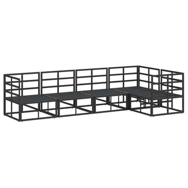 Maison Exclusive - Sæt af 5 pc have-sofaer i sort aluminium Svart