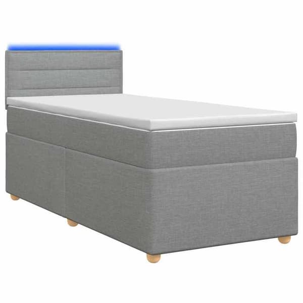 Maison Exclusive - Boxspring säng med madrass Ljusgrå 90 x 190 cm Tyg