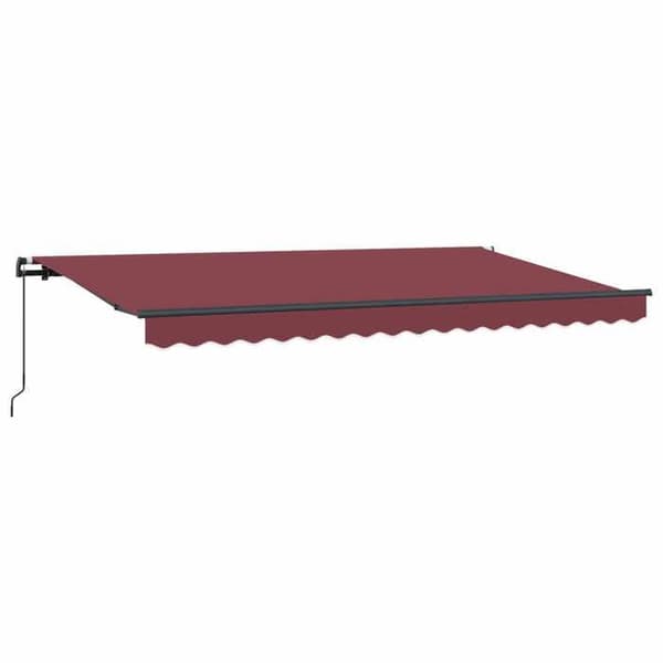 Maison Exclusive - Manuell markis 3,5 x 2 m Bordeaux 100 % polyester Bordeaux