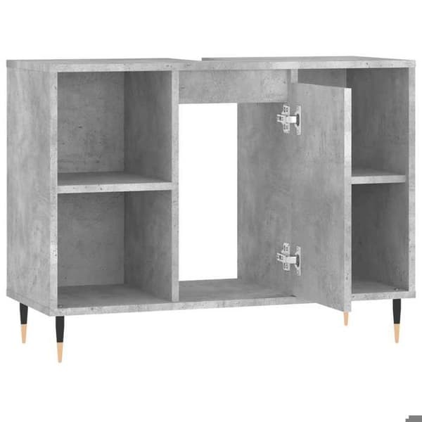 Maison Exclusive - Badeværelsesskab grå beton 80x33x60cm ingeniørtræ