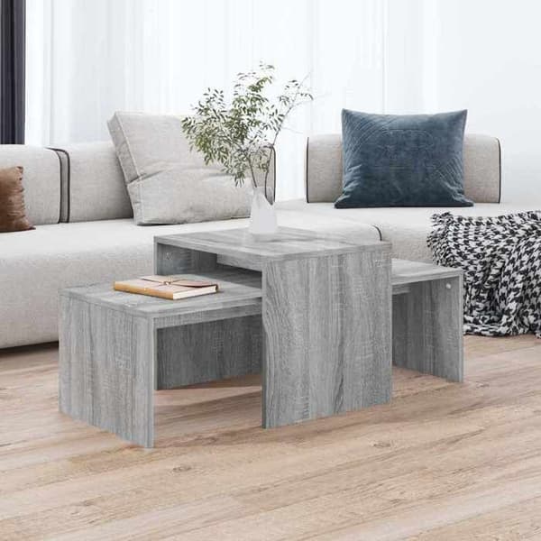 Maison Exclusive - Sonoma grå sofabord sæt 100x48x40 cm Ingeniørtræ