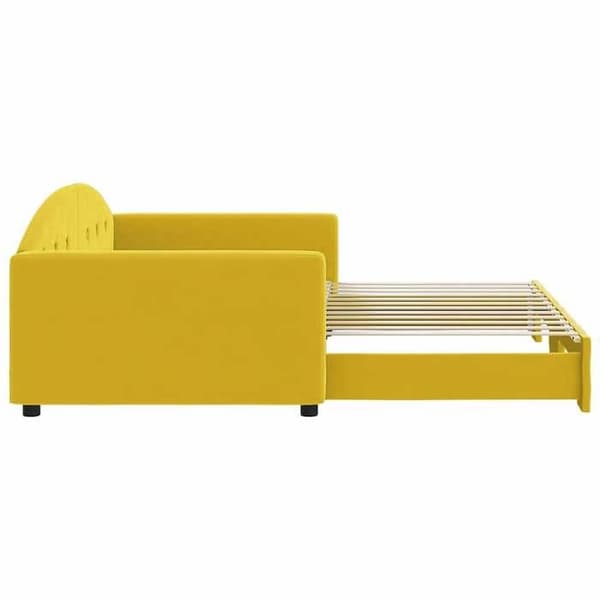 Maison Exclusive - Dagbädd med utdragbar säng gul 100x200 cm sammet