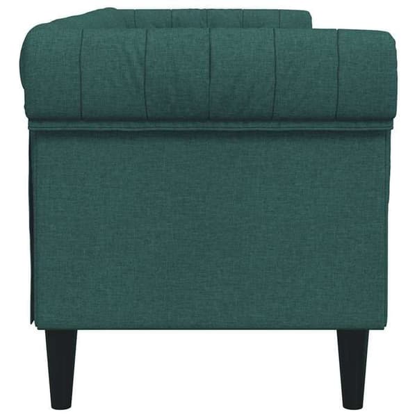 Maison Exclusive - Chesterfield-soffa 3 platser mörkgrön tyg mörkgrön