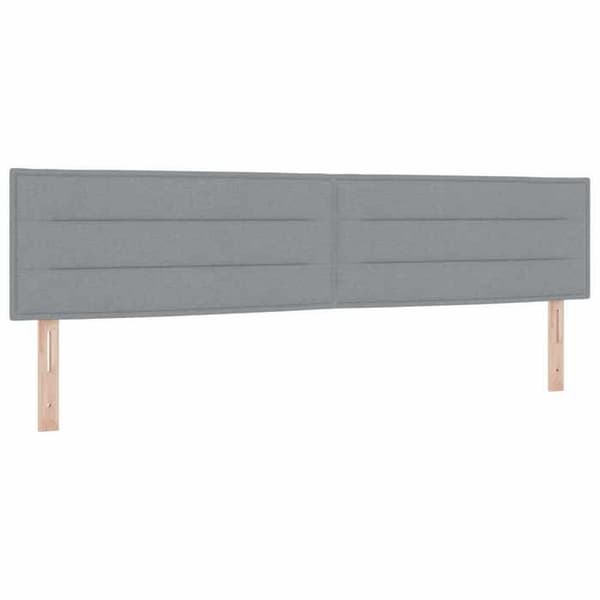 Maison Exclusive - LED-hovedgærde med LED-strips Lys grå 200 cm stof