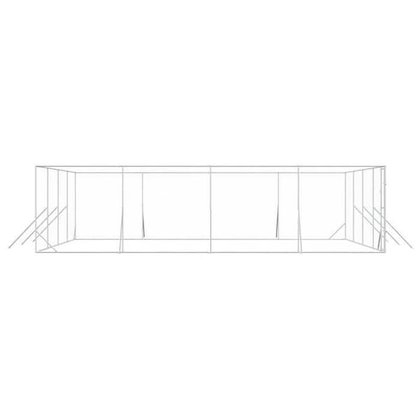 Exklusivt hus - Utomhus hundbur silver 8x8x2 m galvaniserat stål Silver