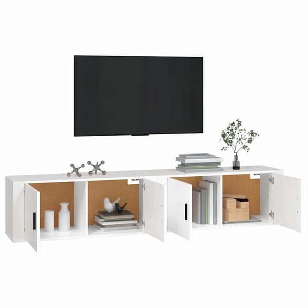 Maison Exclusive - Väggmonterade TV-möbler 2 st vit 100x34,5x40 cm